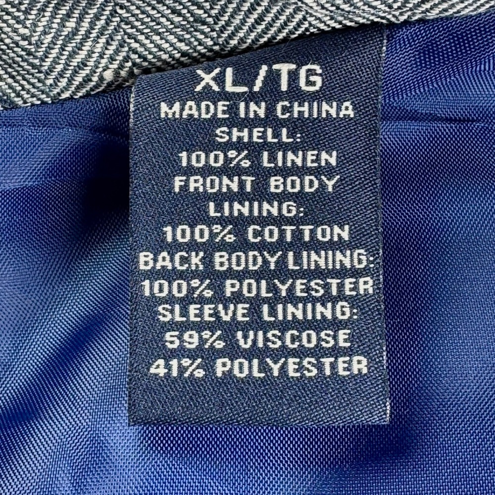 Tommy Bahama Mens XL 100% Irish Linen Blue Herringbone Blazer Sport Coat Coastal - Picture 11 of 13
